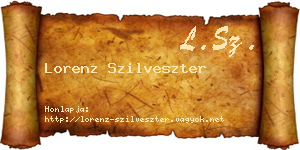 Lorenz Szilveszter névjegykártya